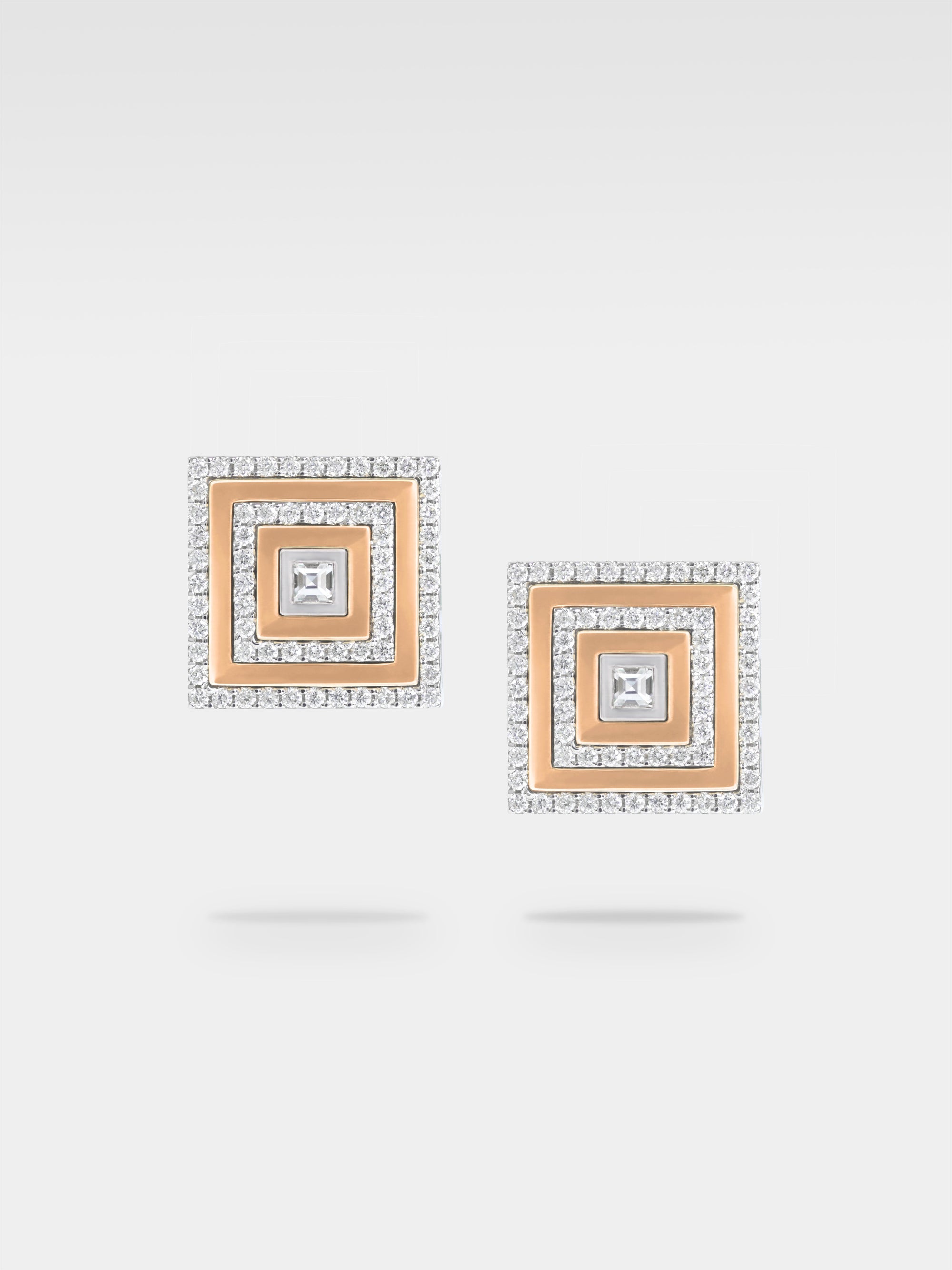 Aurelia Earrings - Rose and White Gold, Diamonds