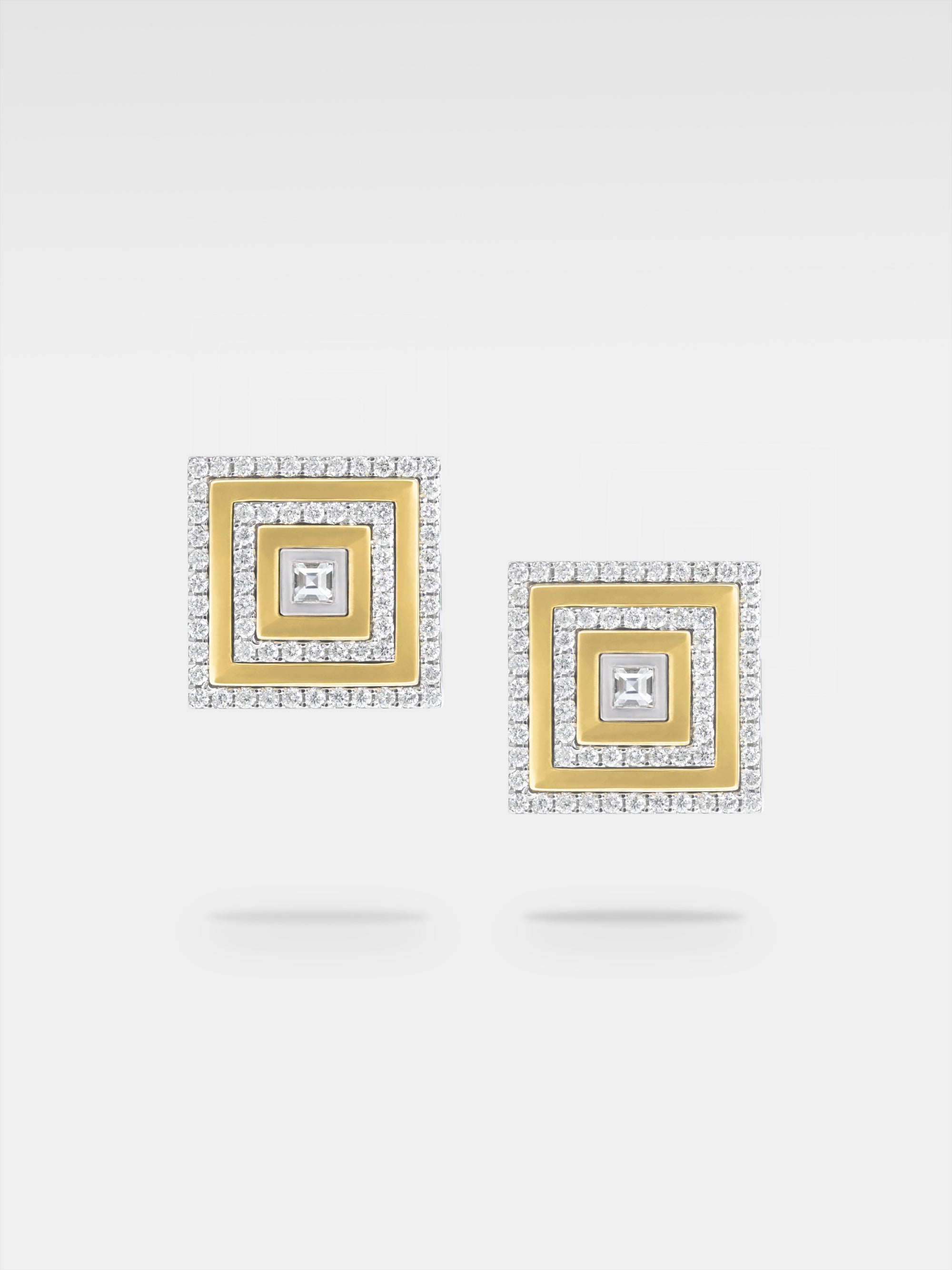 Aurelia Earrings - Yellow and White Gold, Diamonds