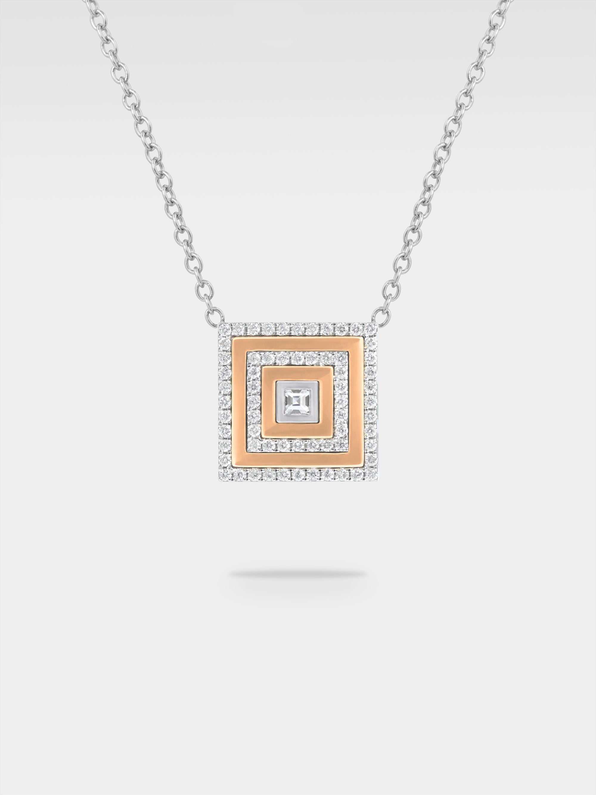 Aurelia Pendant - Rose and White Gold, Diamonds