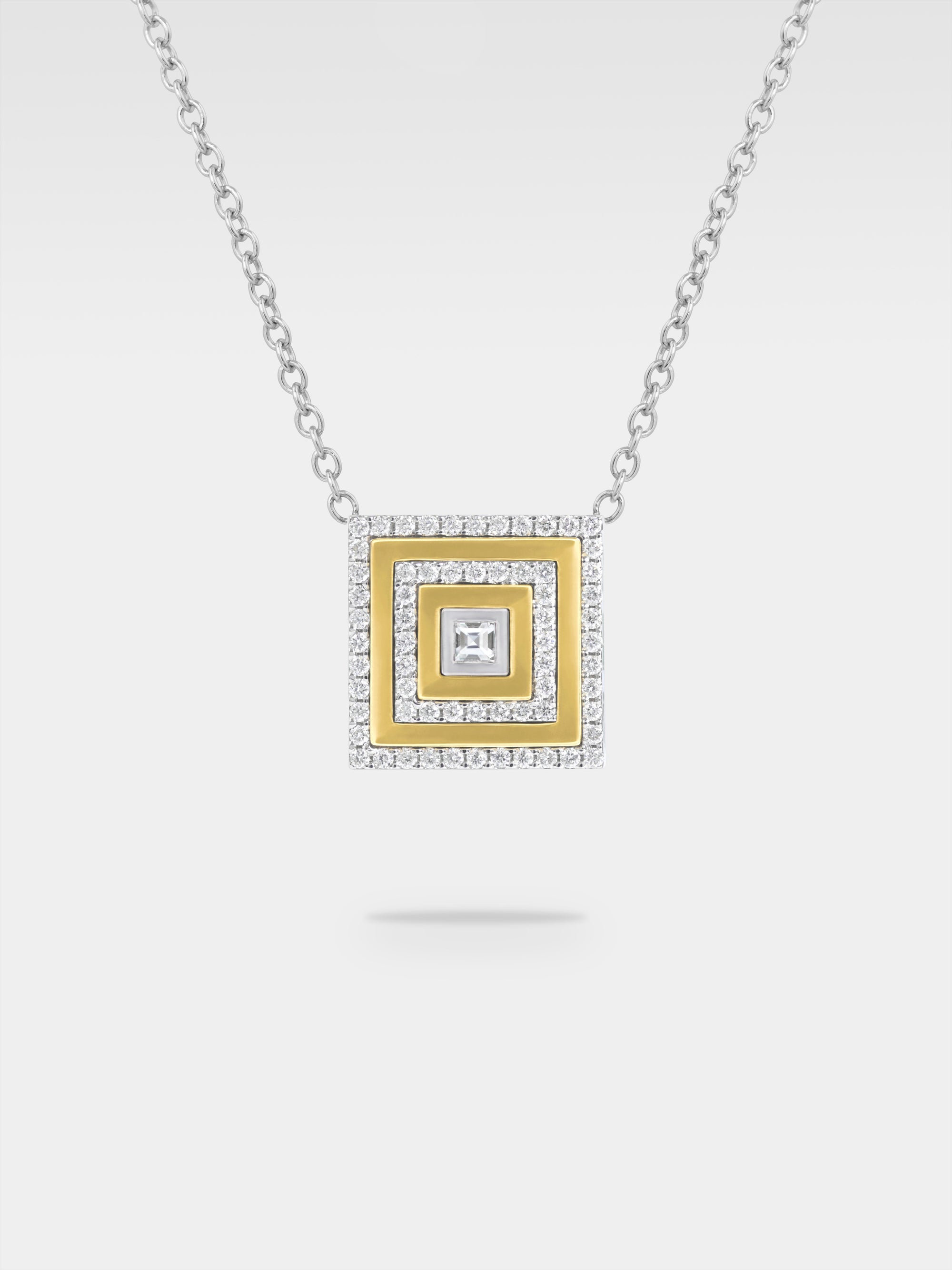 Aurelia Pendant - Yellow and White Gold, Diamonds