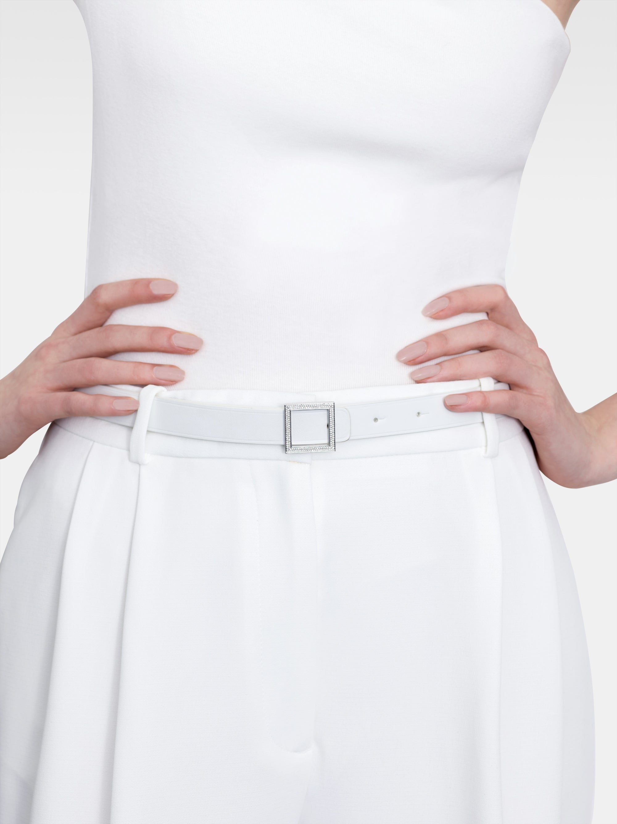 Atalanta Belt - White Calfskin