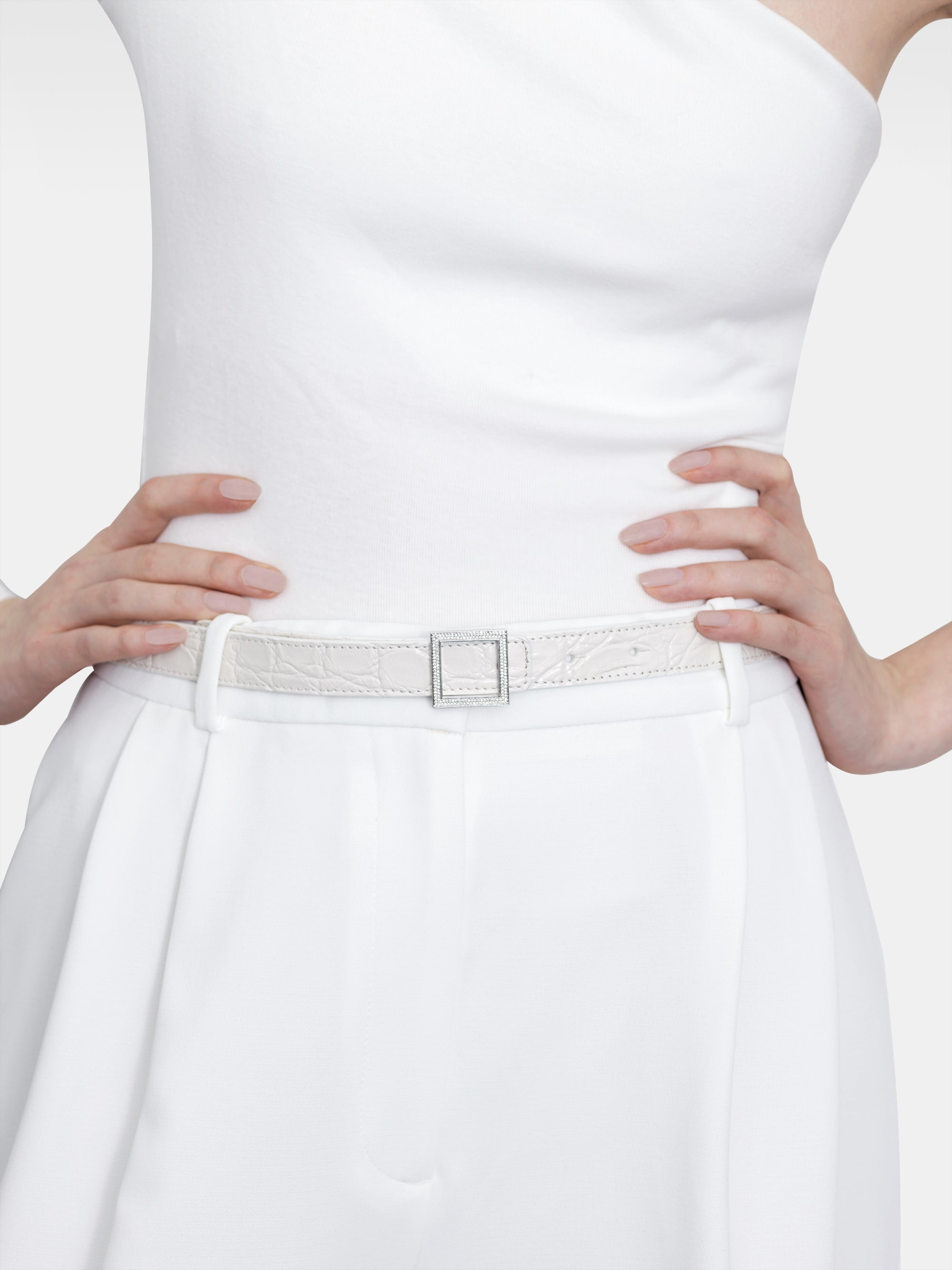 Atalanta Belt - White Caiman