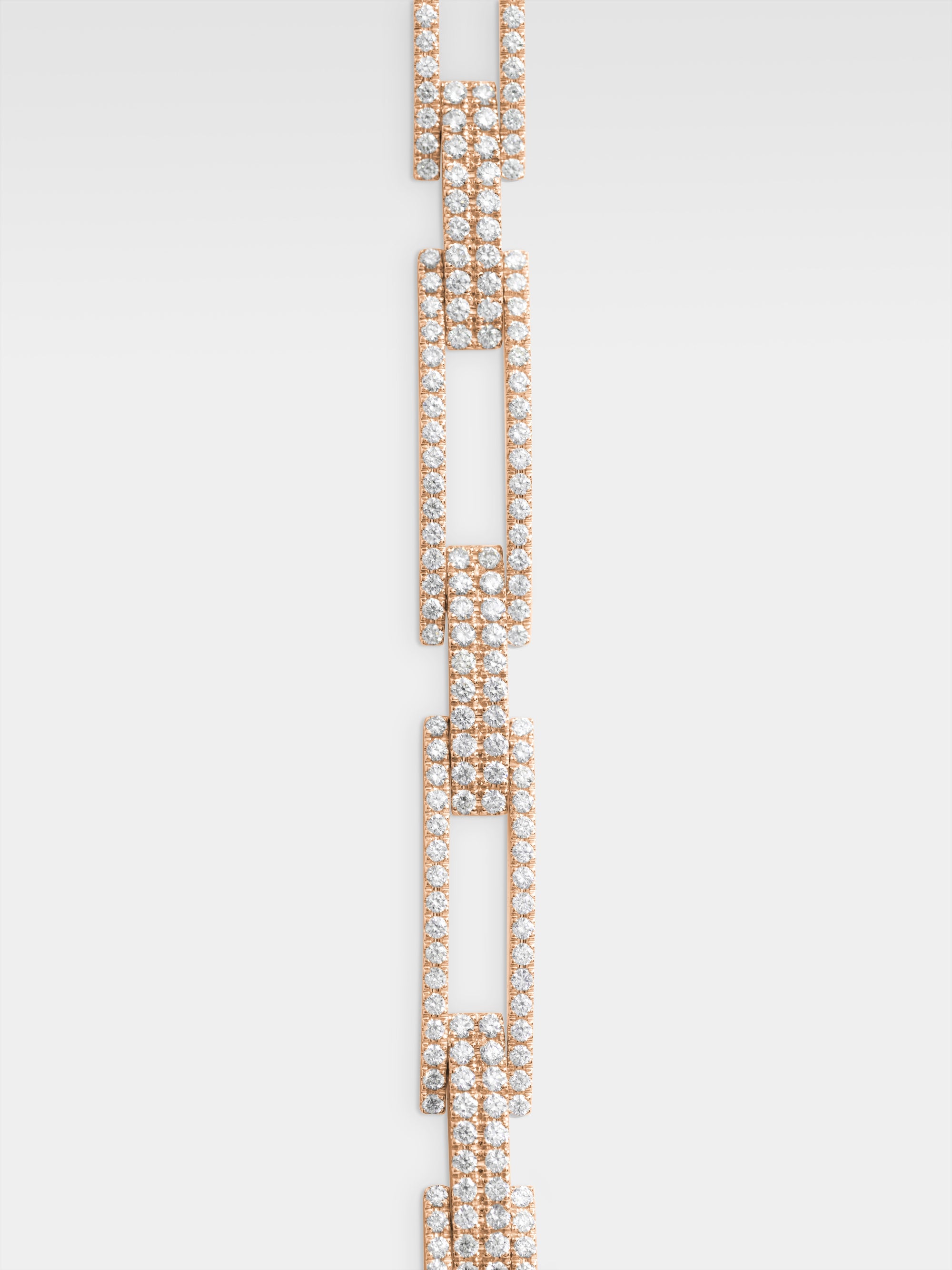 Fregio Rectangles Bracelet - Rose Gold, Diamonds