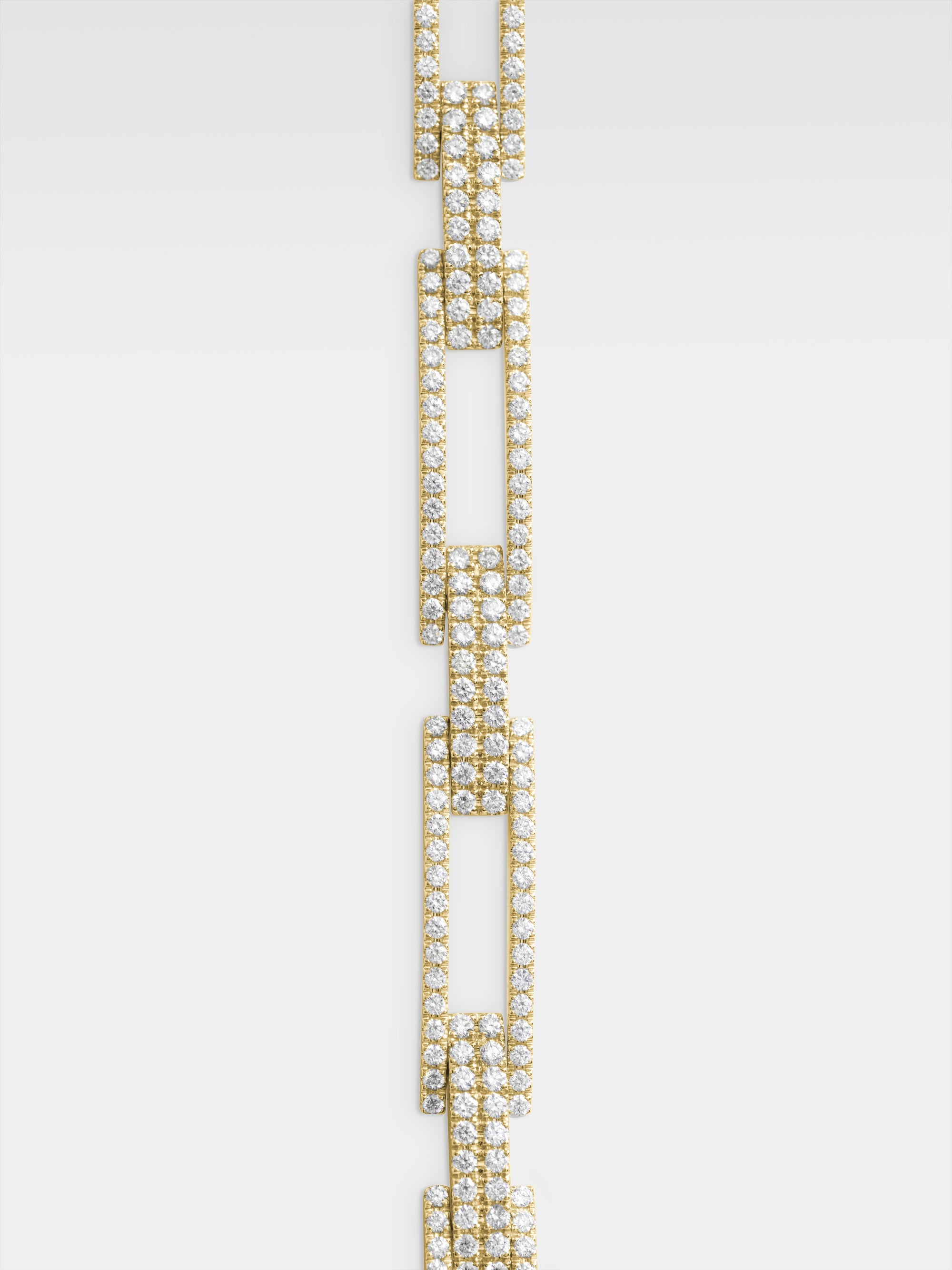 Fregio Rectangles Bracelet - Yellow Gold, Diamonds