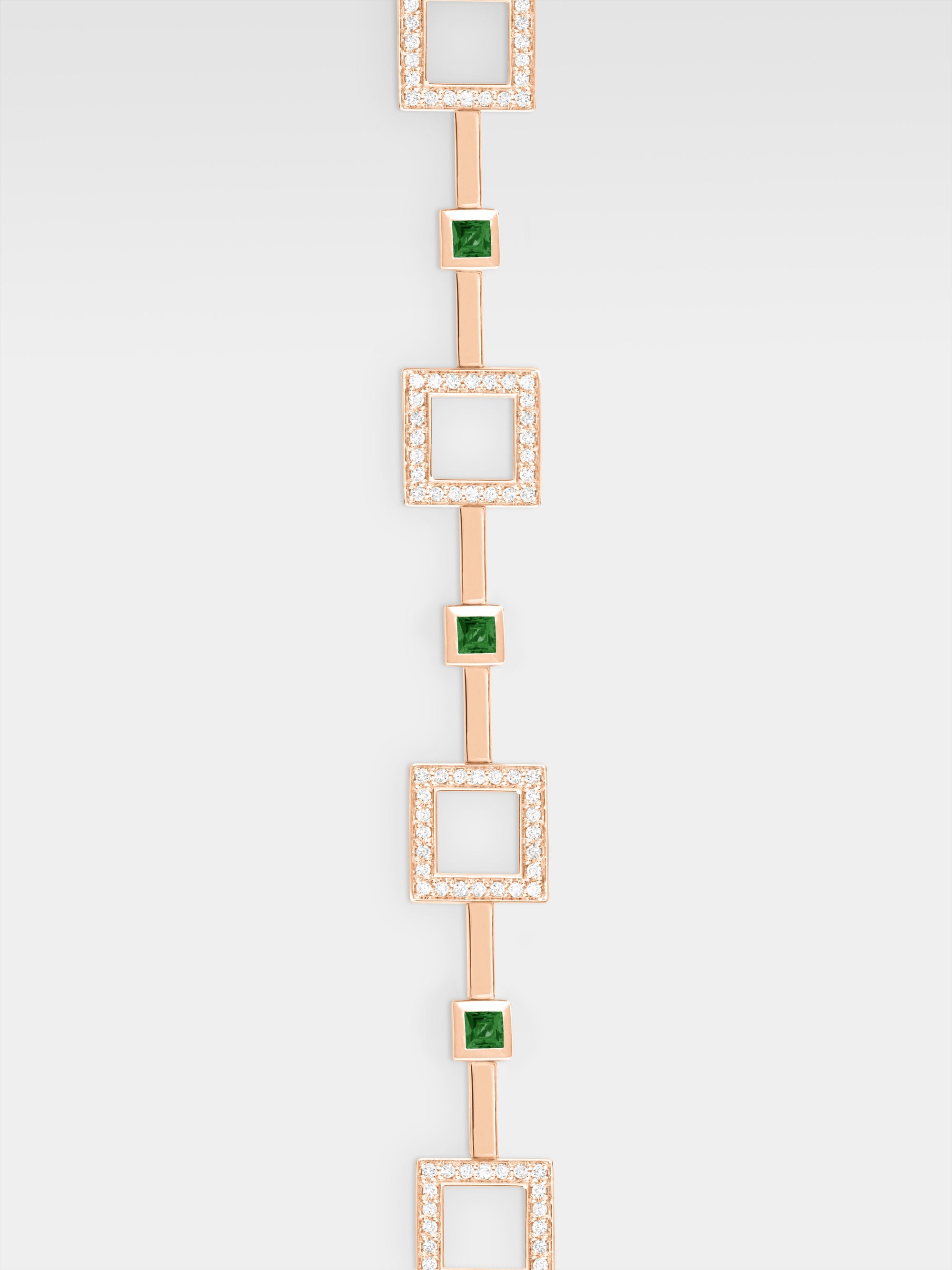 Iuno Bracelet - Rose Gold, Diamonds, Emeralds