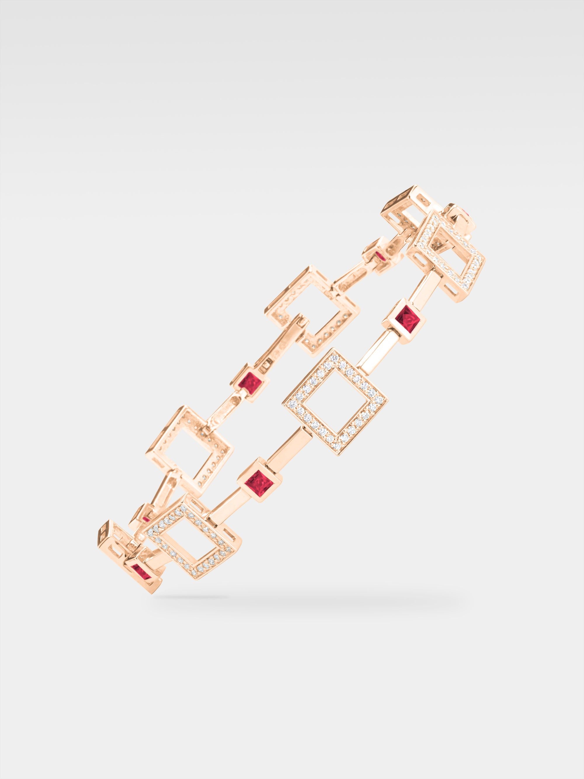 Iuno Bracelet - Rose Gold, Diamonds, Rubies