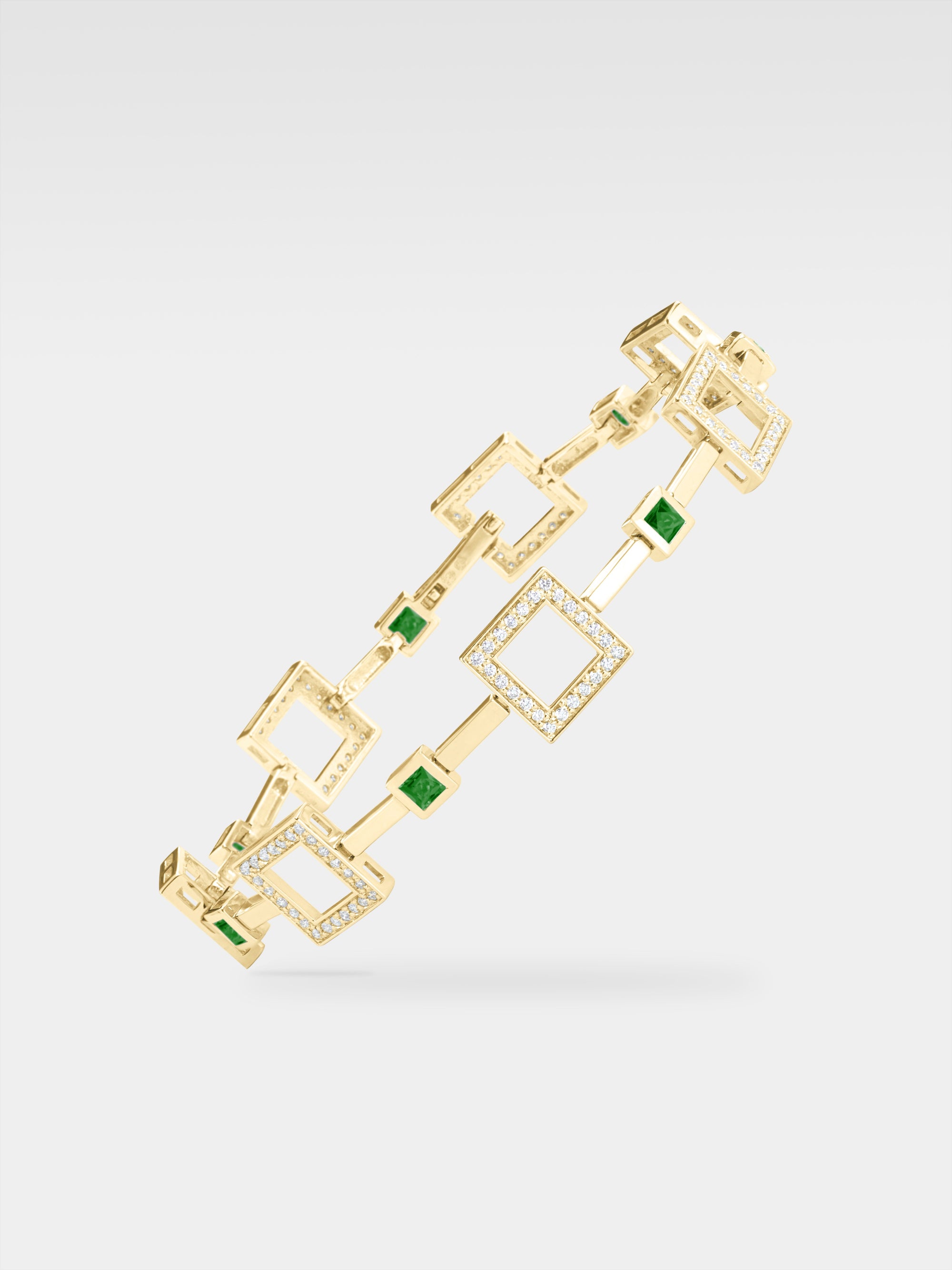 Iuno Bracelet - Yellow Gold, Diamonds, Emeralds