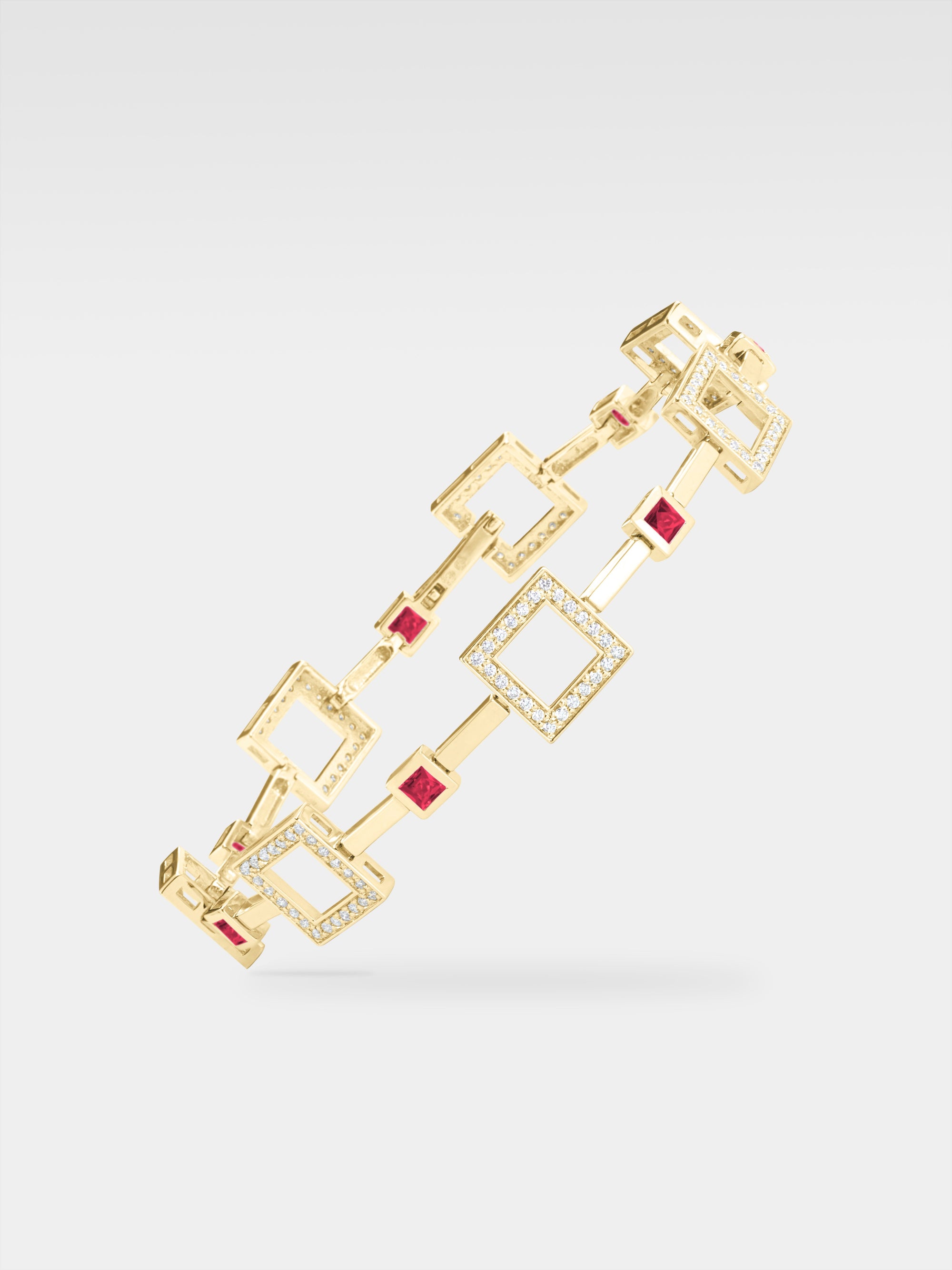 Iuno Bracelet - Yellow Gold, Diamonds, Rubies