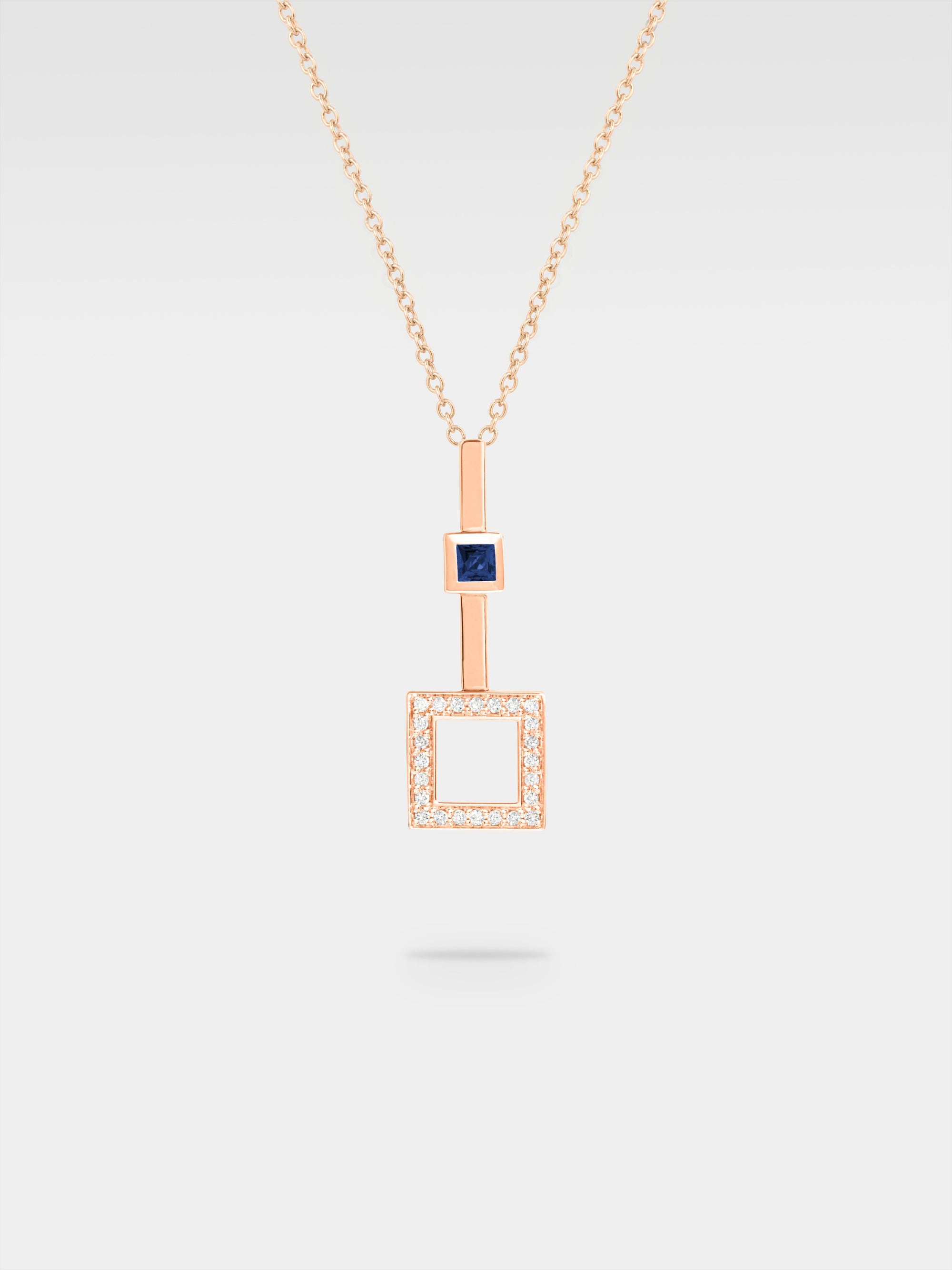 Iuno Pendant Mini - Rose Gold, Diamonds, Sapphire