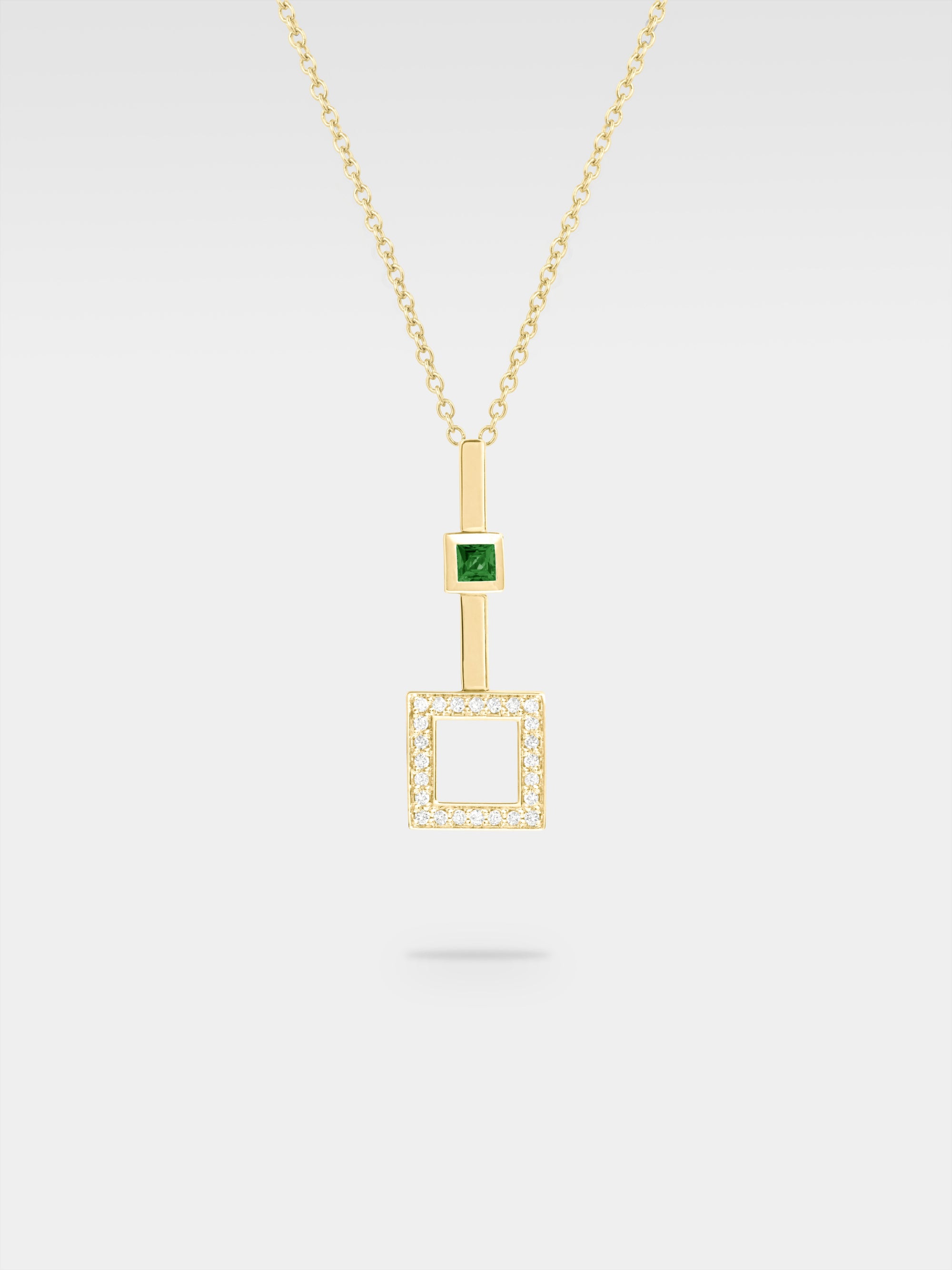 Iuno Pendant Mini - Yellow Gold, Diamonds, Emerald