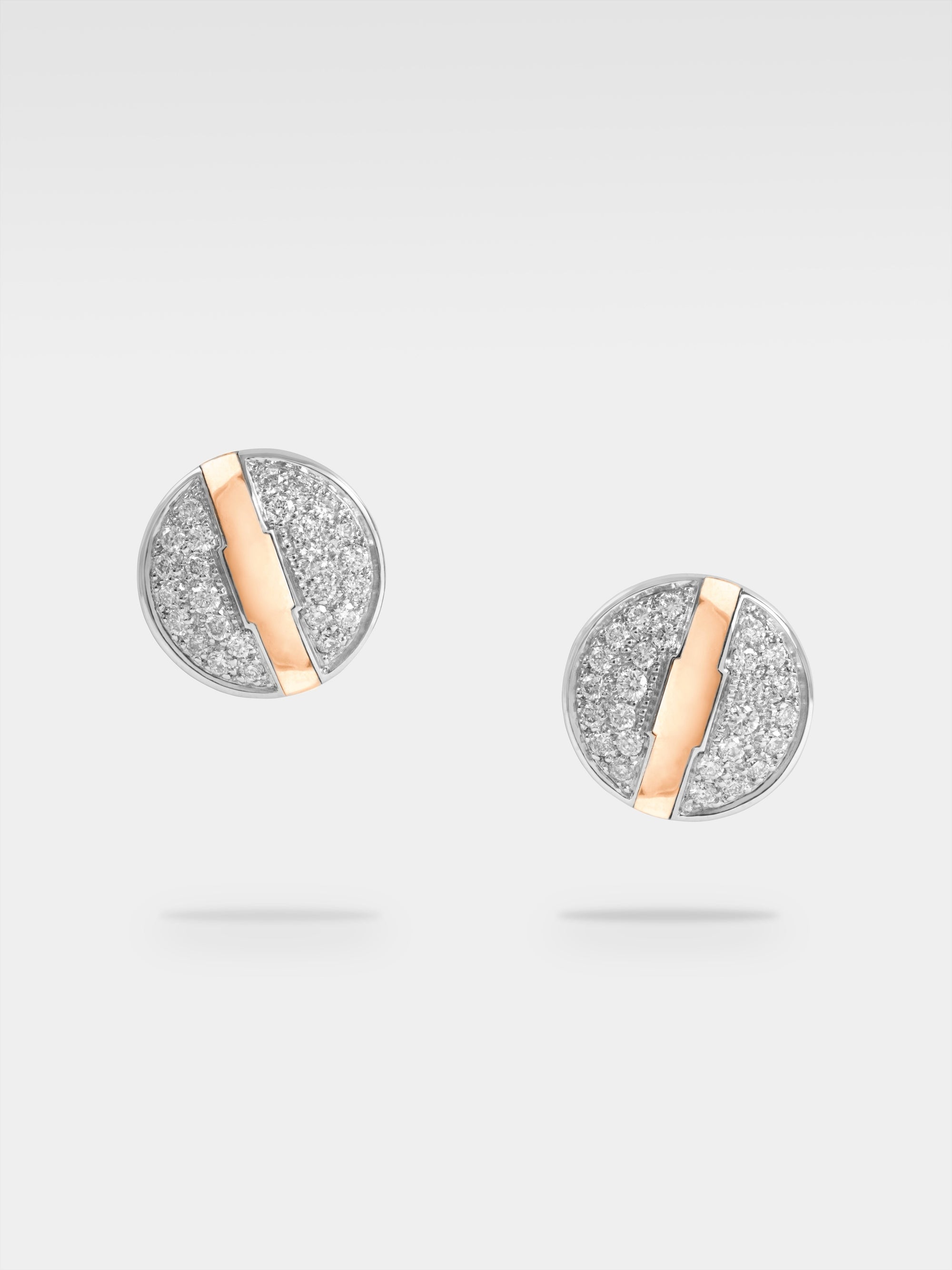 Minerva Earrings - Rose and White Gold, Diamonds