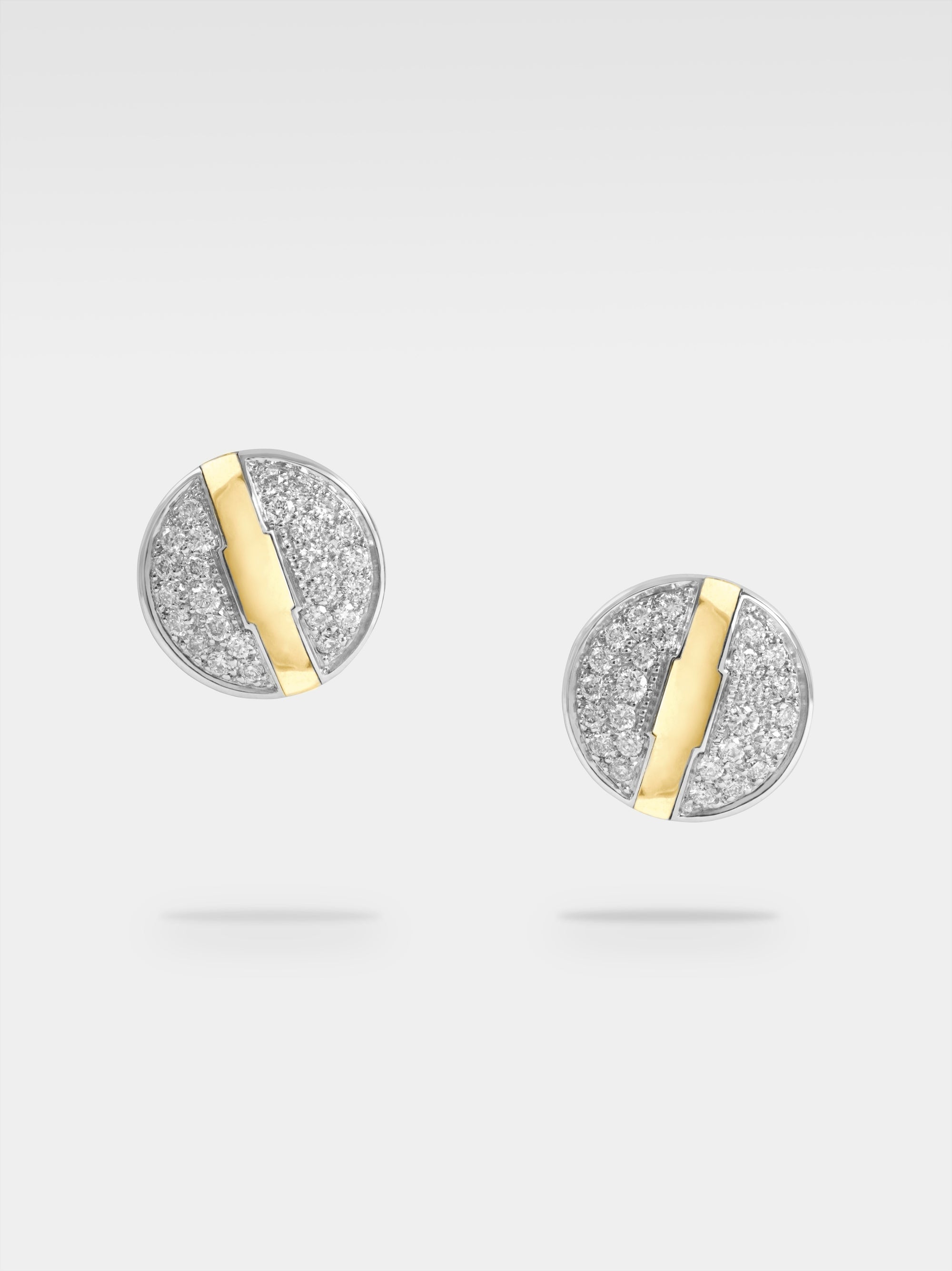 Minerva Earrings - Yellow and White Gold, Diamonds