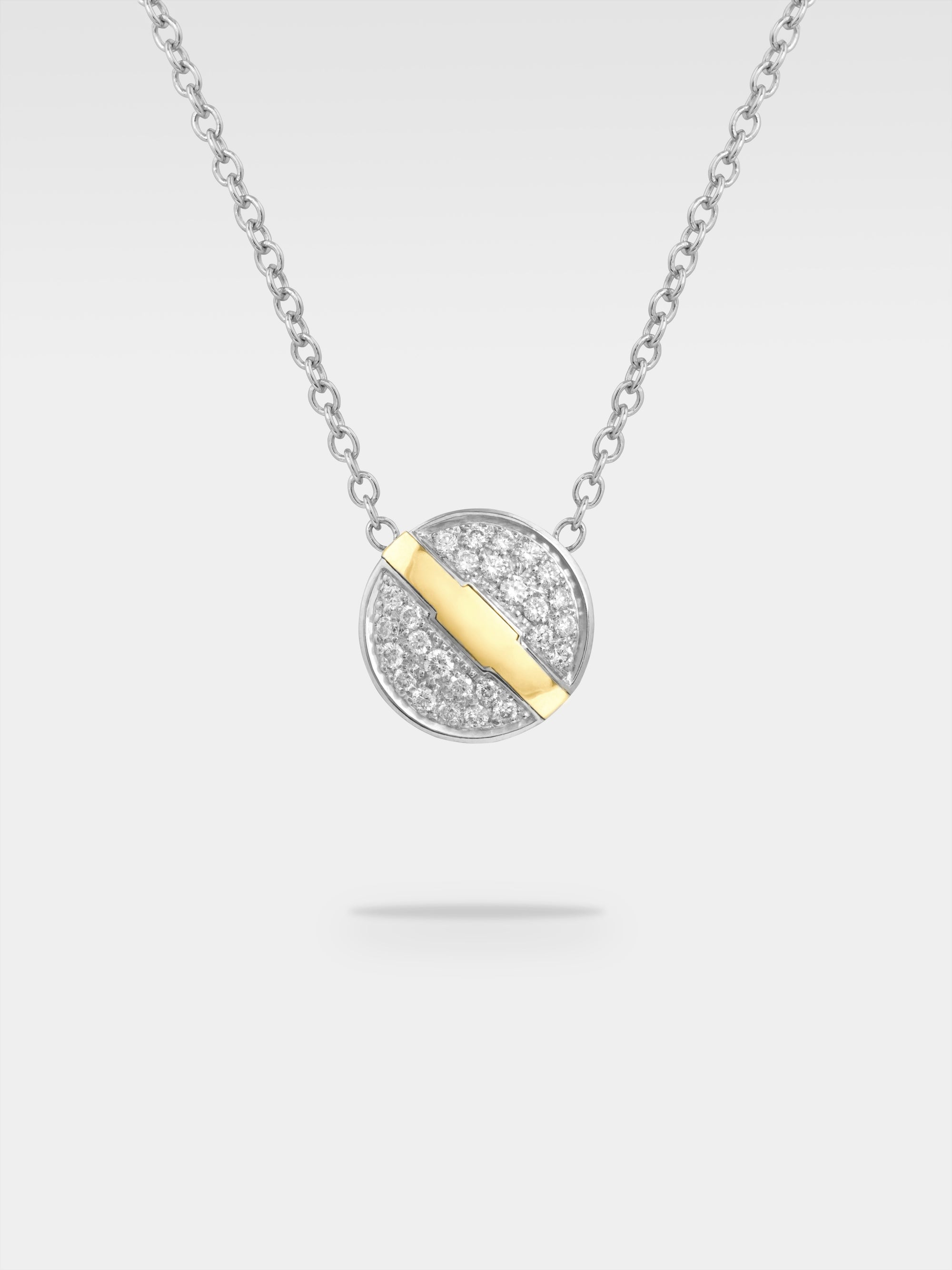 Minerva Pendant - Yellow and White Gold, Diamonds