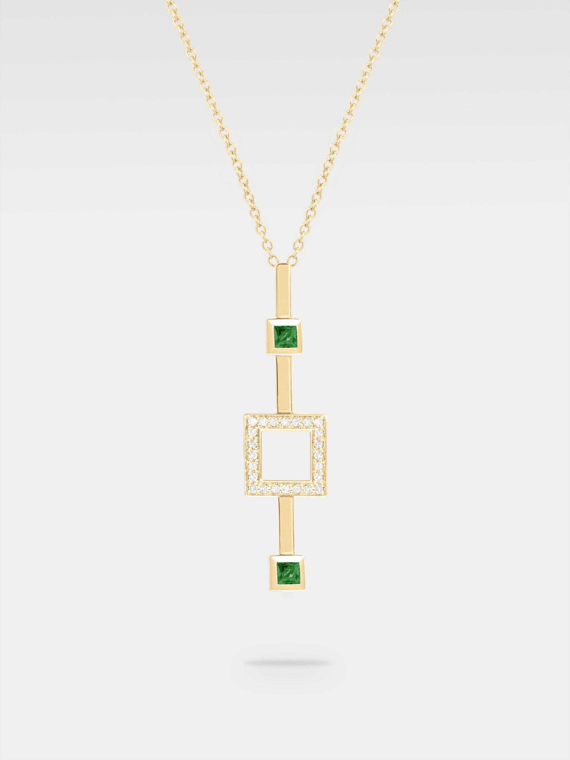 Iuno Pendant - Yellow Gold, Diamonds, Emeralds