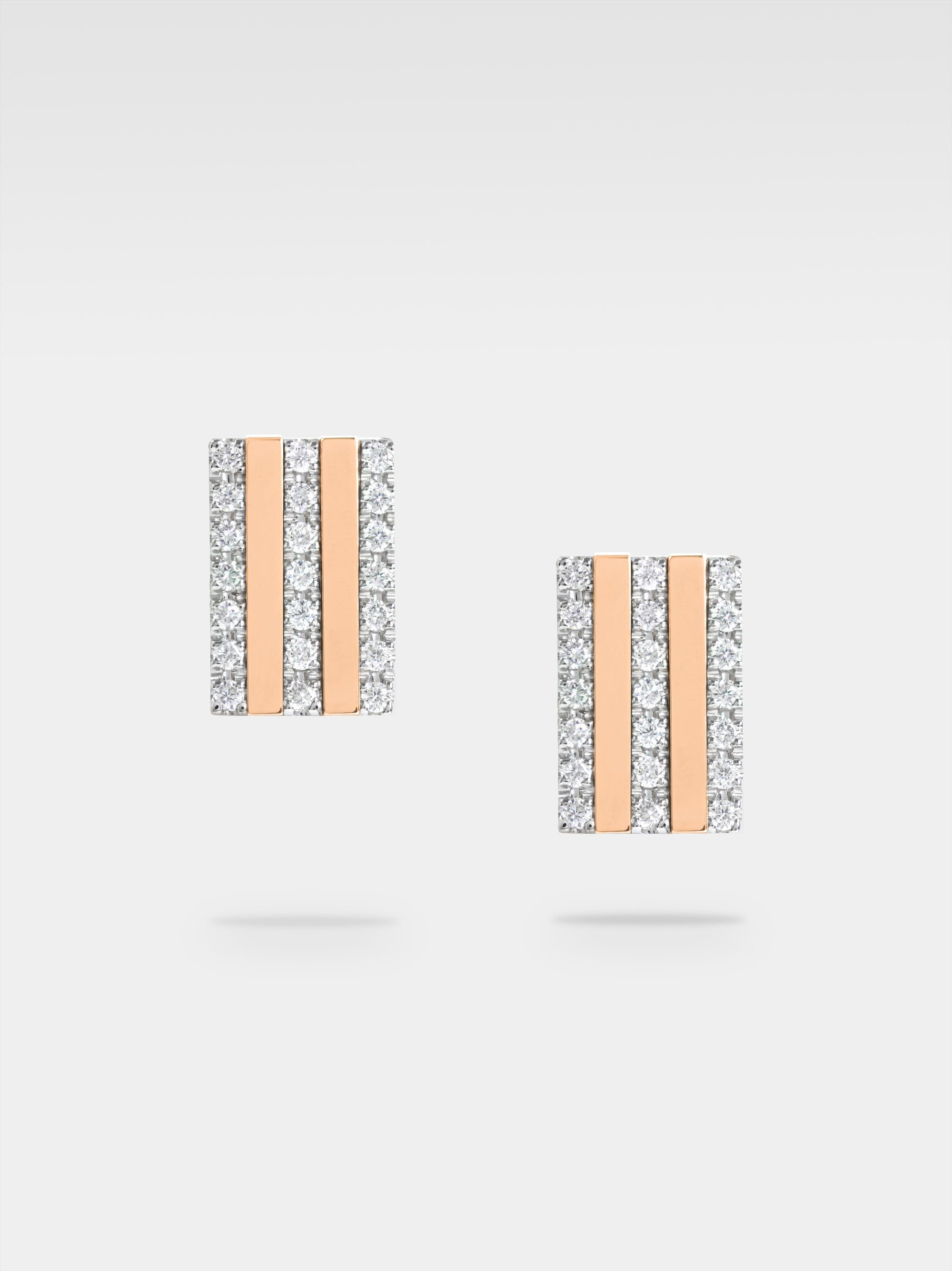 Vittoria Earrings - Rose and White Gold, Diamonds