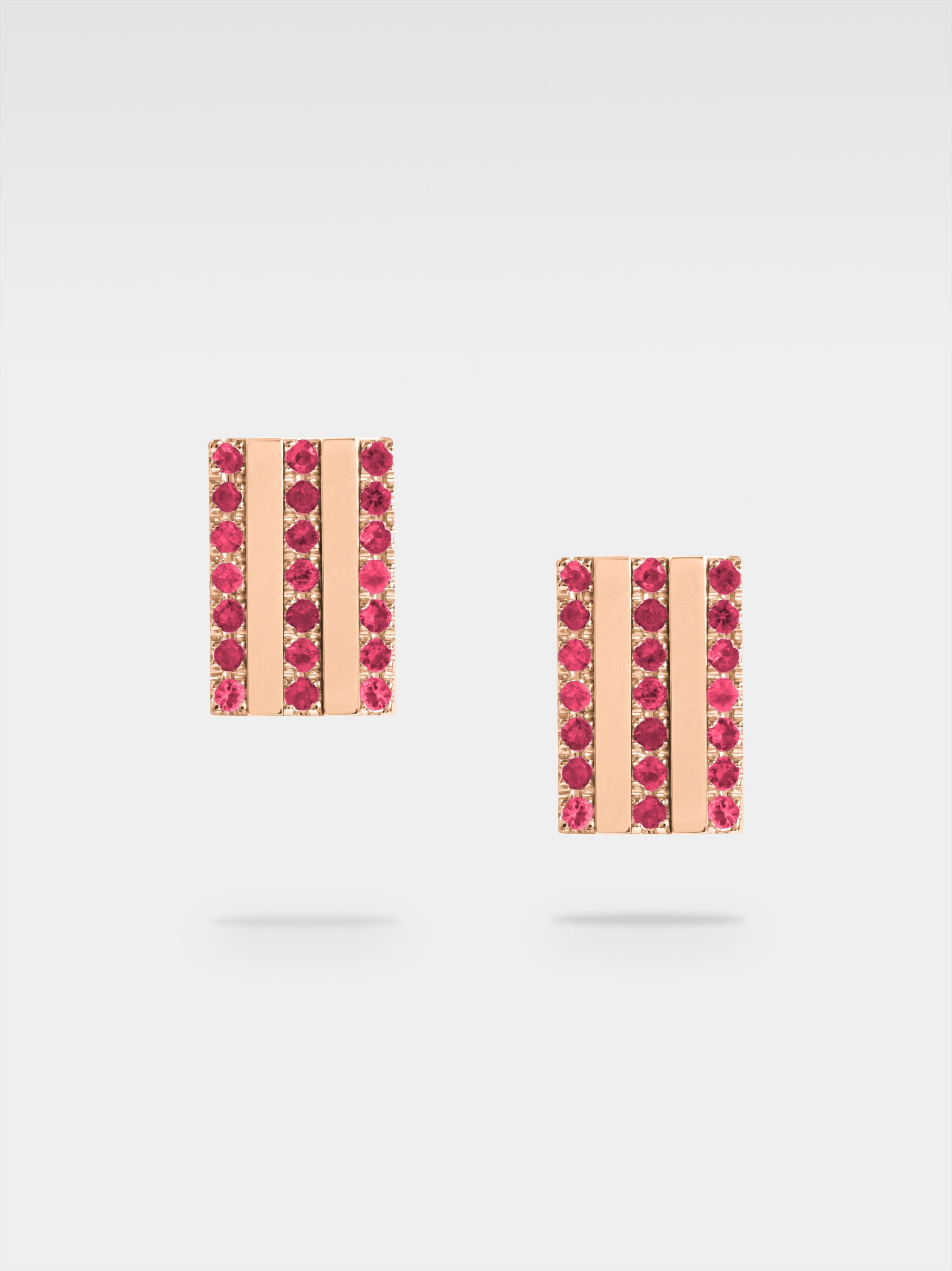 Vittoria Earrings - Rose Gold, Rubies