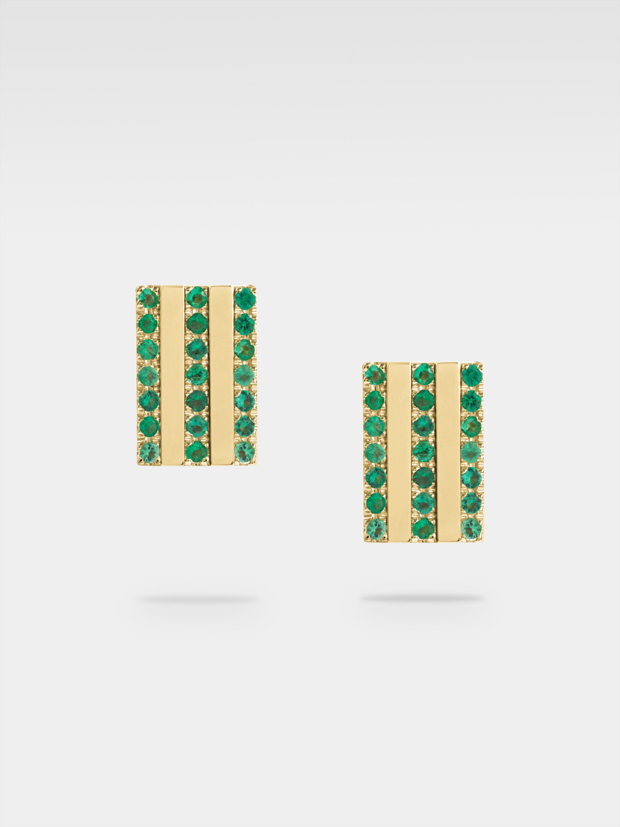 Vittoria Earrings - Yellow Gold, Emeralds