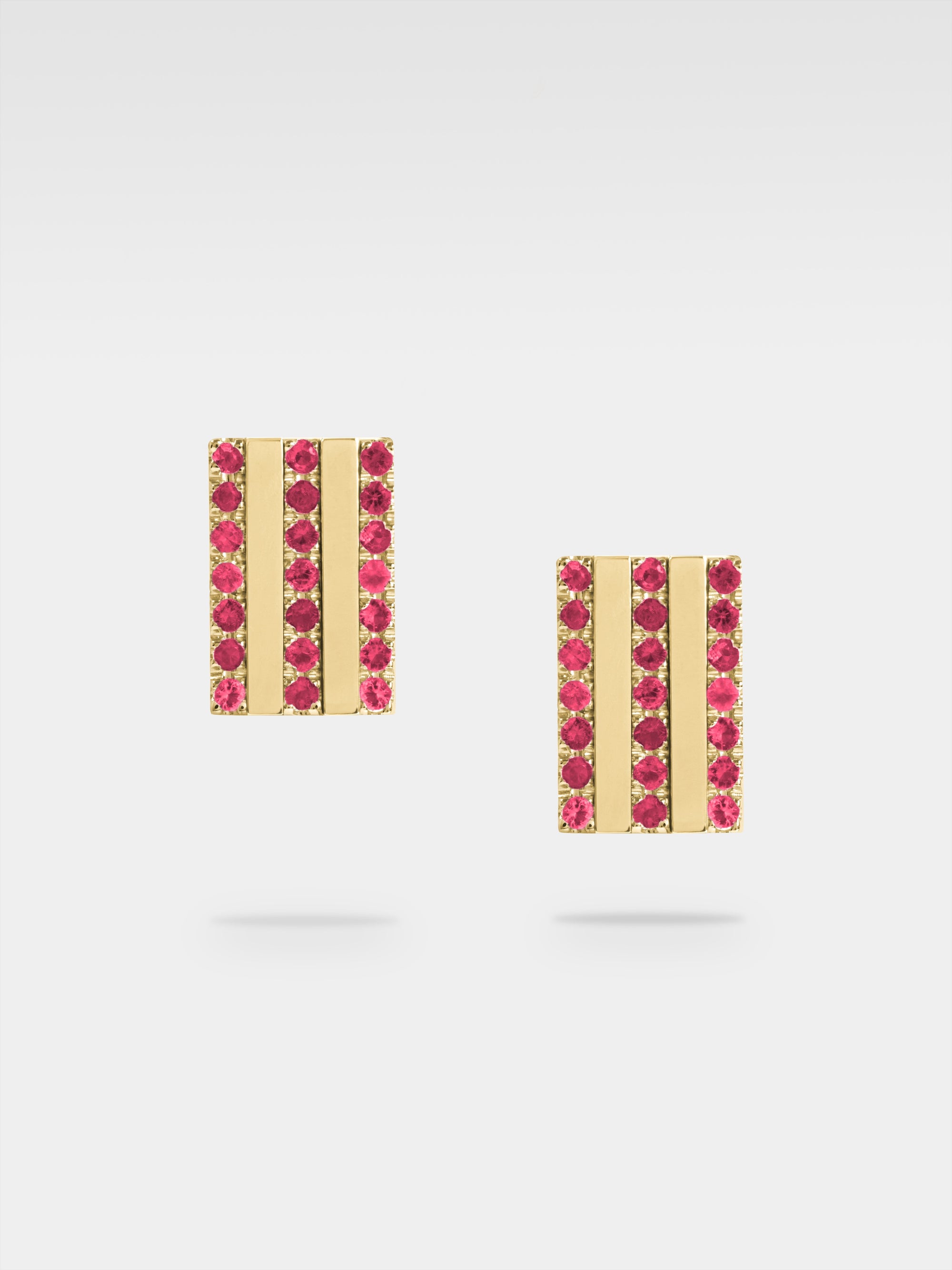 Vittoria Earrings - Yellow Gold, Rubies