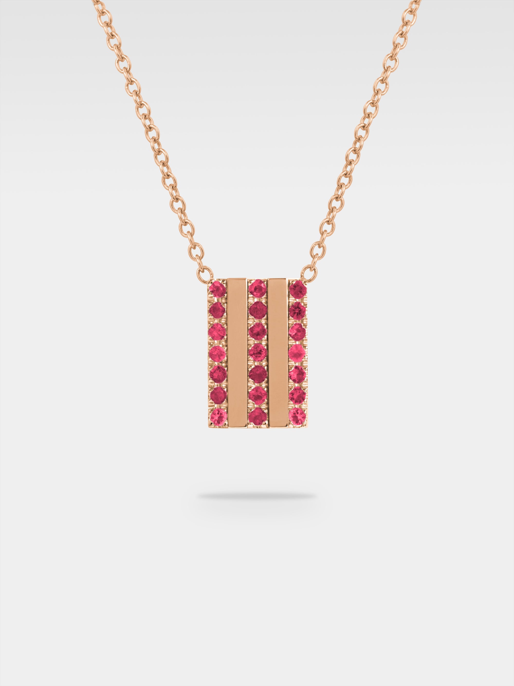 Vittoria Pendant - Rose Gold, Rubies