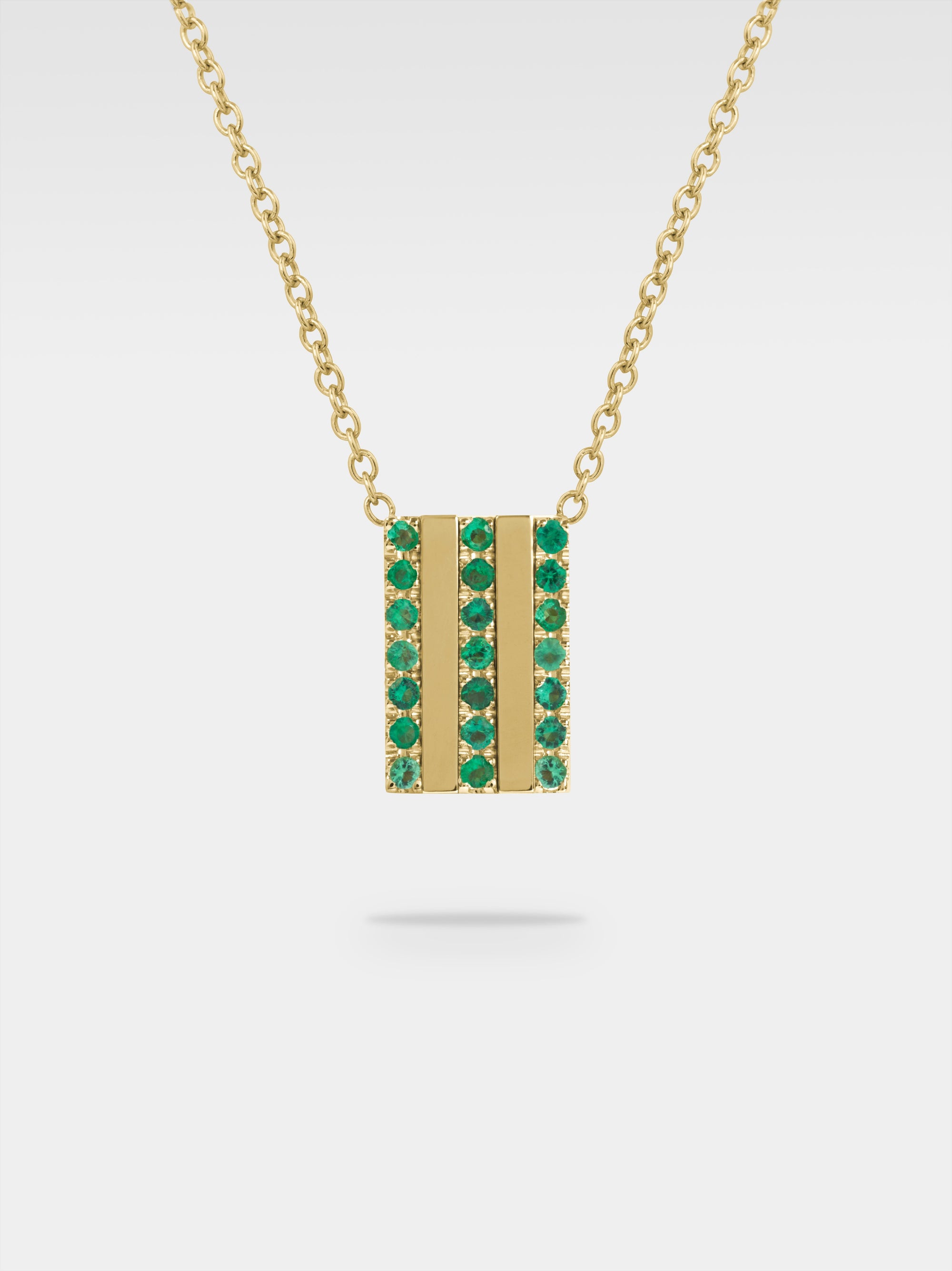 Vittoria Pendant - Yellow Gold, Emeralds