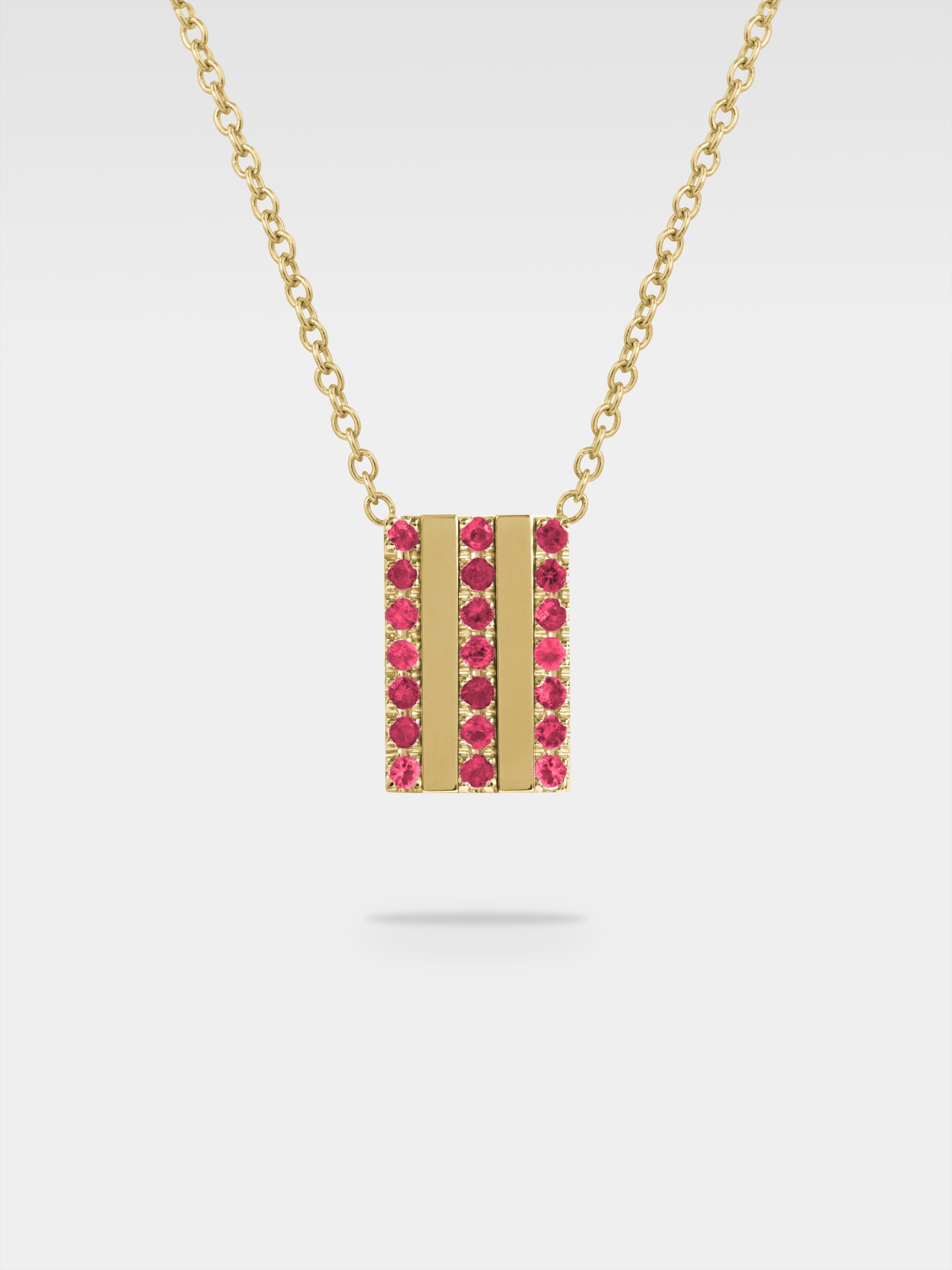 Vittoria Pendant - Yellow Gold, Rubies
